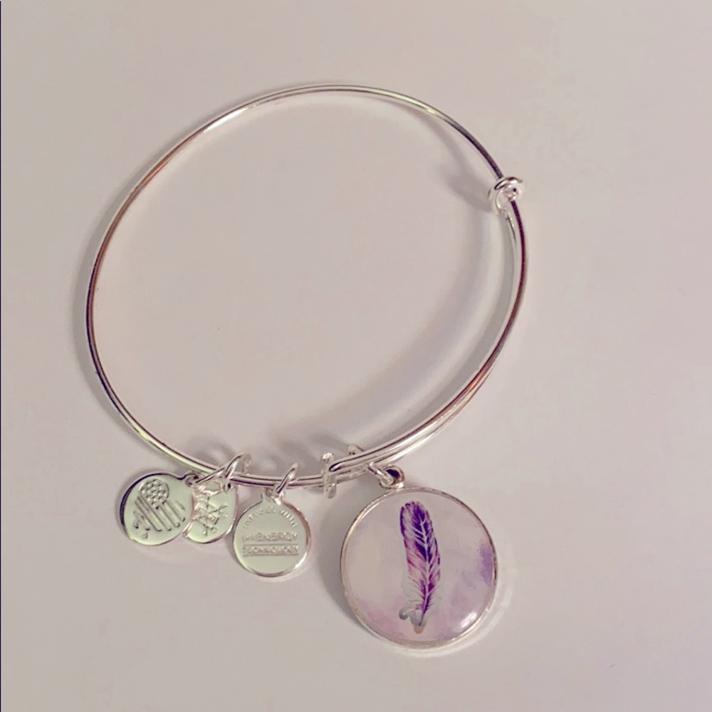 Alex and Ani Keep Your Heart Light feather bangle